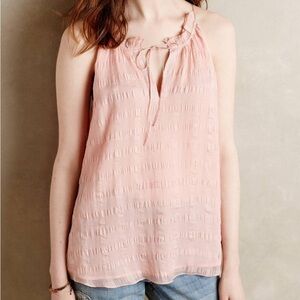 Anthropologie HD in Paris pink silk Tender Texture tank